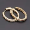 Trendy Real Hie 18 K Yellow Gold Stud Muti-Size Cuff Earring Hoop Jewelry