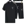 2023 Herren Trainingsanzüge T-Shirt Sets Designer Gestickter Brief Mode Sportbekleidung Anzug Männer Kleidung Sommer Laufbekleidung T-Shirt Kurzärmeliges Sport Zweiteiler