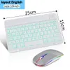 RGB BT Tastatur und Maus Wiederaufladbare kabellose Tastatur Maus Tastatur mit Hintergrundbeleuchtung für iPad Tablet Laptop