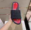 luxury shoe designer women slipper for men rubber rivet diamond unisex flip flop classic summer slide easy to wear with box comfort flat sandal