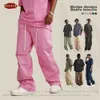 Мужские брюки Zodf Spring Summer Double Conting Bants для мужчин Unisex American Retro 240GSM Регулируемые ноги с открытыми карпентерами Hy0551 230408