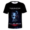 Heren T-shirts 2023 Movie Terminator: Dark Fate Digital 3D Print T-shirts volwassen kinderen korte mouw T-stukken tops