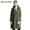 Men S Trench Coats Men Long Coat Gabardina Hombre Jaqueta Masculina S 6x Double Breasted Long Office Trench Coat 231110