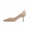 Luxury Women Pumps Sandals Senior London Choo LOVE 65 mm Popular Black Nude Suede Pointed Toes Badge Designer Italy Wedding Party Sandal High Heels Box EU 35-42