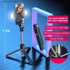 Selfie Monopods 1.3m Bluetooth Selfie Stick Live Camera Phone Holder Support Charging Remote Control Beauty Fill Light Mobile Phone Tripod P93 Q231110