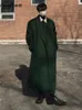 Men's Wool Blends Mauroicardi Autumn Winter Long Warm Oversized Soft Dark Green Black Woolen Coat Men Loose Casual Korean Wool Blends Overcoat 231109