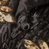Herrenanzüge Goldapplikationen Luxus Pailletten Herren 2-teiliges Set Jacke mit Hose für die Hochzeit Formales spitzes Revers Slim Fit Bräutigam Smoking