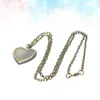 Collares colgantes Collar en forma de corazón Po Caja Joyería que se puede abrir Adornos de regalo de recuerdo sin marco