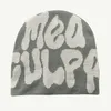 Beanieskull caps mea culpa stickning beanies hatt för kvinnor män par y2k whats in mode bonnet kpop ull skallies hoods lady gorro 231109