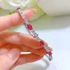 Trenda Ruby Diamentowa bransoletka Bransoletka 100% Real 925 Bracelety ślubne srebrne dla kobiet Bridal Party Party Biżuteria