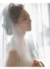 Bridal Veils Elegant Two Layers Short Beaded Veil Handmade Sequins Women Wedding Accessories