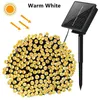 Lumières nocturnes 39ft LED Solaire 100 extérieurs imperméables Fairy Garland Christmas Party Decorations Garden 8 Mode