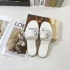 Sandaler tofflor Designer Kvinnor Woody Slippers Cross vävda romerska tofflor Bokstäver Tryck Slides Lady Canvas Slippers Summer Outdoor Sandals With Box