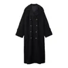 Tome Women Casual Long Double Breasted Trench Coat Women's Wool Blends