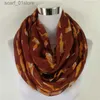 Scarves New Fashion Fox Infinity Scarf Animal Scarf Small Fox Scarves in Long Scarf Fox in Tan Shls hot sale Panda women neckerchiefL231110