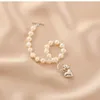 Strang Minar Koreanische Mode Echte Süßwasser Perle Perlen Armband Für Frauen Weibliche Silber Überzogene Kupfer Herz Anhänger Armbänder