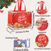 Cadeau Wrap 8-64 Set Sacs-cadeaux de Noël avec carte de voeux Sac fourre-tout non tissé Santa Sacs à provisions imperméables réutilisables pour les faveurs de fête de Noël 231109