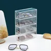 Aufbewahrungskörbe 4-lagige weiße transparente Schubladenglasbox aus Acryl zum Aufbewahren von Kosmetikgläsern, Schreibwaren, Spielzeug, Schmuck, Stiften usw