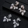 Kolczyki Dangle Trendy Luksusowa geometria Waterdrop dla kobiet Wedding Cubic Zirkonia Crystal African Dubai Bridal Earring E7963