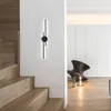 Lampada da parete moderna tubo lineare LED su giù sfondo di fronte alla luce semplice comodino foyer corridoio camera da letto decorazioni per la casa