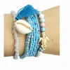 Charme Bracelets Cristal Tassel Shell SeaTurtle Perle Bracelet Pour Femmes 2023 Amitié Femme De Luxe Bohème Stretch Designer Bijoux