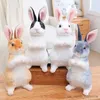 Stuffed Plush Animals 1pc Randomly Realistic Cute Plush Rabbits Lifelike Animal Photo Props Bunny Toy Model Birthday Gift R231110