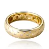 Mode Hommes Femmes Bague 18K Réel Jaune Blanc Plaqué Or Plein Glacé CZ Bling Bague Hommes Femmes Taille 6-10