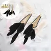 Dangle Earrings Bohemia Black Feather Long Tassel Drop Ethnic For Women Female Jewelry Gift