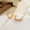 Goud Kleur Mode Kristallen Hoepel Oorbellen voor Vrouwen Bijoux Geometrische Steentjes Oorbellen Verklaring Sieraden Geschenken