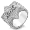 Anillo de Hip Hop plateado oro de la estrella del rey del diamante del VVS Moissanite del color Sterling Sier D de la joyería de los hombres del ODM del OEM