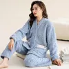 Nachtkleding voor dames Pyjama's Winterkoraal fluweel Verdikt en pluche Isolatie Herfstflanel Huiskleding