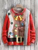 Damestruien 3D-printen Kerstserie Boom Kerstman Hoed Elandenpatroon Lelijke trui Winter Straat Casual Unisex S 2 231110