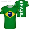 Men's T-Shirts Custom Soccer Shirt Brazil T-Shirt Personalize Any Name Number for Men Women Youth Gifts M230409