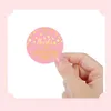 Wrap Prezent 250pcs Stamping Pink Polka Dot Greeting Card Dekoracja DZIECKA