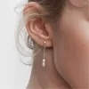 Stud Earrings BOAKO S925 Sterling Silver Pearl For Women Long Chain Tassel Pearls Pendant Earring Summer Beach Jewelry Luxury Gift