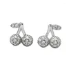 Stud Earrings S925 Sterling Silver Temperament Design Cherry Earring Personality Senior Sense Female Jewelry