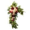 Flores decorativas simulação flor cerimônia de casamento sinal artificial swag seco plástico parede pendurado decoração floral falso rosa