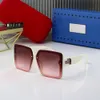gucchi guccs Designer Cucci sunglasses Women's Fashion Advanced Sense Large Face Square Mesh Red Black Uv Resistant Strong