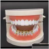 Grillz Dental Grills Grillz Vücut Diş Dişleri Volkanik Lav Damla Altın Erkek Hip Hop Takı ZDJ3V DRAP TESLİMİ DH2SG