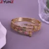 Bangle 3 STKS Trendy Luxe Stapelbare Bangle Voor Vrouwen Bruiloft Volledige AAA Kubieke Zirkoon Kristal CZ Regenboog Armband Partij Sieraden 231109