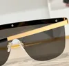 Platt topp överdimensionerad wrap solglasögon guld svart linsdesigner solglasögon män sunnies gafas de sol Sonnenbrille uv400 ögon slitage