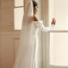 Classy Long Off the Shoulder Satin Plus Size Wedding Dresses Full Sleeves Mermaid Chapel Train Bridal Gowns