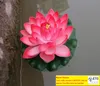 18CM Artificial Floating Lotus Flowers Garden Aquarium Floating Lotus Lotus Pool Happytime Artificial Water Lilies