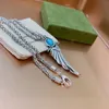 G Kolye Kulaklık Serisi Retro Gümüş Kolye Lüks Marka Tasarımcı Kolye G Takı Moda Kolye Kadınlar Yüksek Kaliteli Lüks Takahashi Tüy kolye