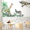 壁のステッカー子供用部屋のための大きなジャングル動物の壁ステッカー少年の部屋の寝室の装飾森の壁紙ポスタービニールノルディックホーム装飾230410