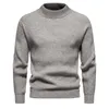 Men's Sweaters Mens Winter Knitted Sweater Crewneck Soft Warm Casual Pullovers For Man 2023 Brand Solid Color Mock Turtleneck Male