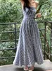 Casual Dresses Spring Summer Vintage Plaid For Women 2023 Korean Fashion Loose A-Line Female Strapless Midi Dress Elegant