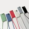 Crossbody Necklace Strap Lanyard Cord Liquid Silicone Phone Case For iphone 13 12 MiNi 11 Pro X XR XS Max 6s 7 8 Plus SE 2 Cover Bhtjt