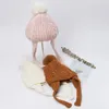 Hår tillbehör söta pom kepsar baby vinter hatt fast färg mode barn varm bär spädbarnflicka turban barn föremål