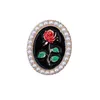 Broches Style National rétro perle bordure fleur strass élégant mode tendance broche femmes